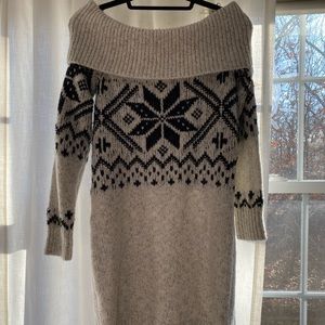 Knit off the shoulder dress
